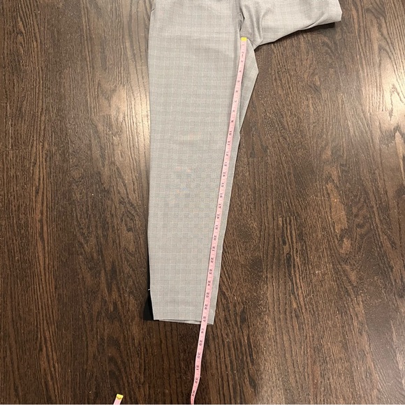 Athleta Brooklyn Ankle Pant 2 Grey Black Glen Plaid Black Side Stripe - Picture 6 of 9
